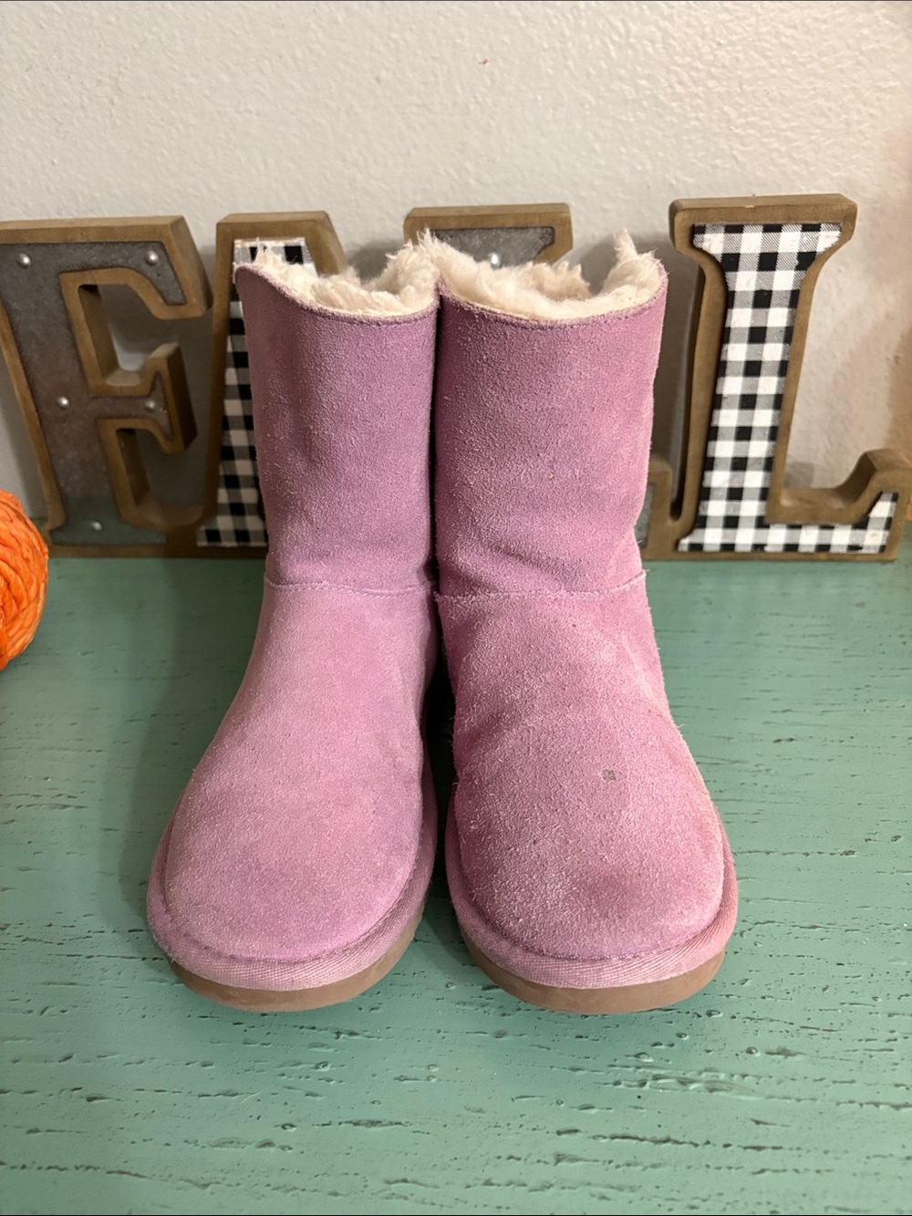 Plush Lined Pink Suede Winter Boots